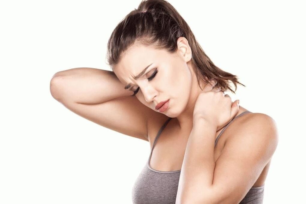 Severe neck and scapula pain with cervical osteochondrosis